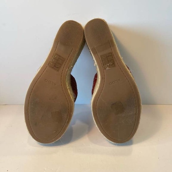 Aldo Women’s Red Espadrilles Wedge Sandals US 8.5 - Picture 7 of 8